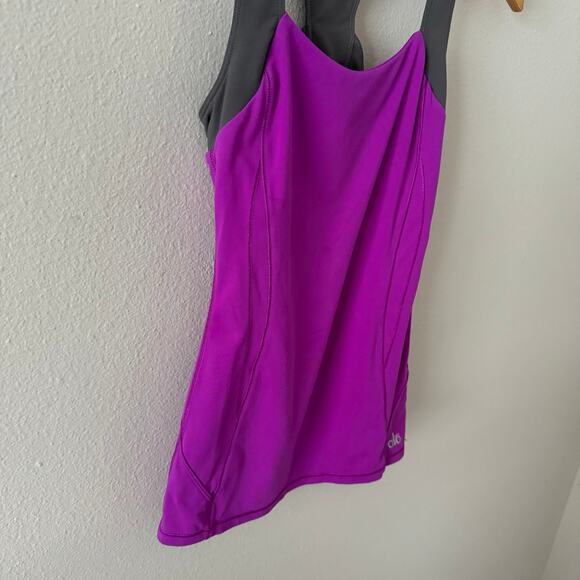 Alo Coolfit Racerback Tank Top Purple Gray Size XS - Picture 3 of 12